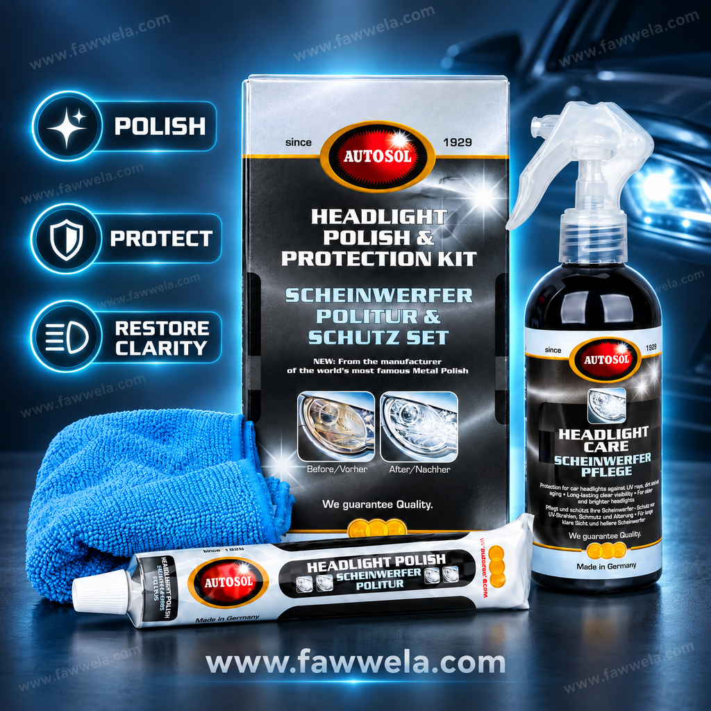AUTOSOL Headlight Polish & Protection Kit – Made in Germany