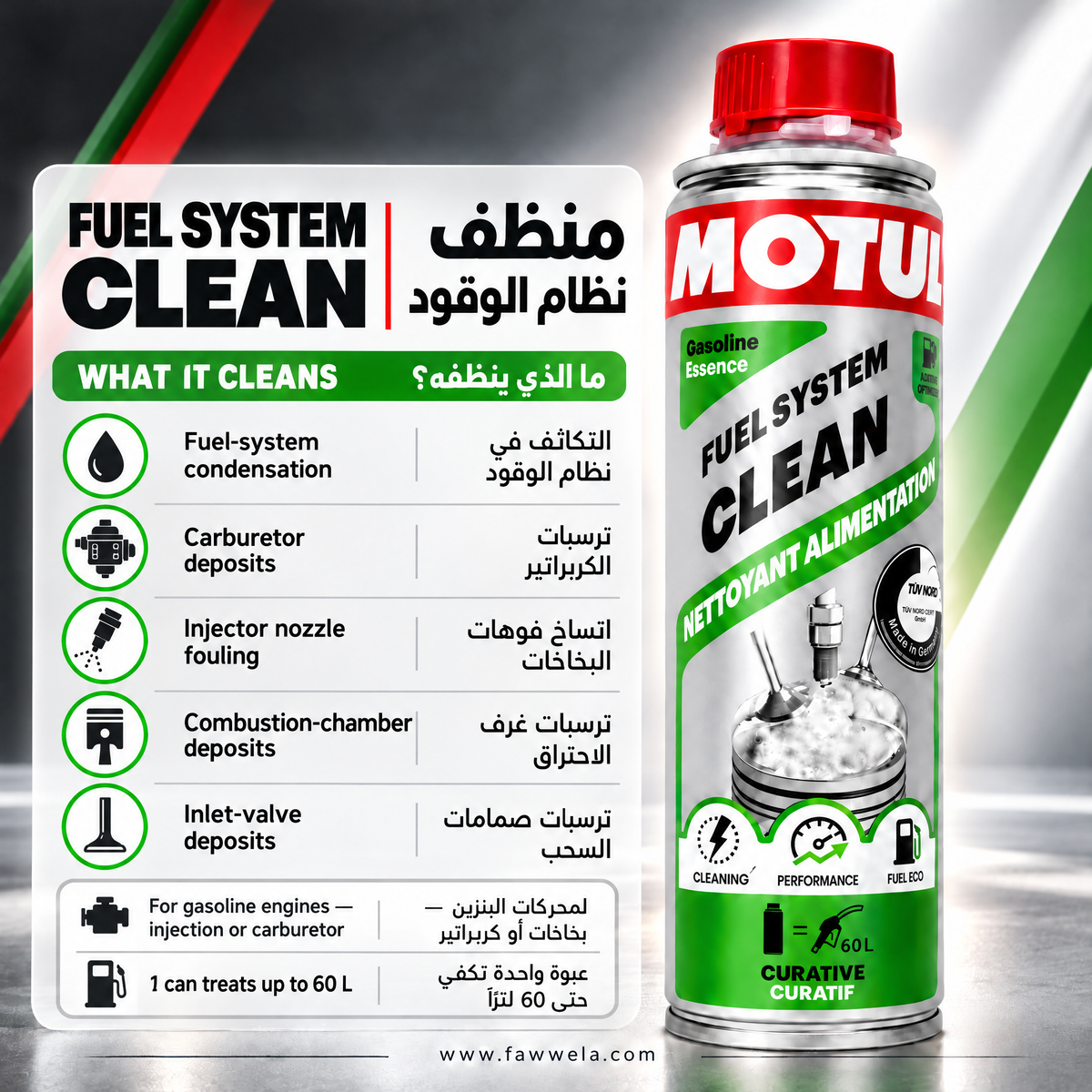 Motul Fuel System Clean Gasoline Fuel Injector & System Cleaner